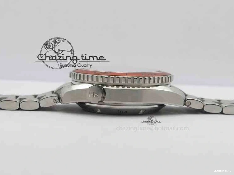 0110 Sophisticated Planet Ocean Master Chronometer Chrono SS OM 1:1 Best Edition Orange On SS Bracelet A 8156